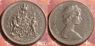 Канада 50 центов 1973 года, KM# 75.1, 297o-026