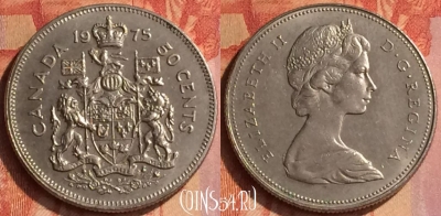 Канада 50 центов 1975 года, KM# 75.1, 119o-069 ♛