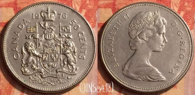 Канада 50 центов 1976 года, KM# 75.1, 197o-020