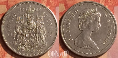 Канада 50 центов 1989 года, KM# 75.3, 125o-077