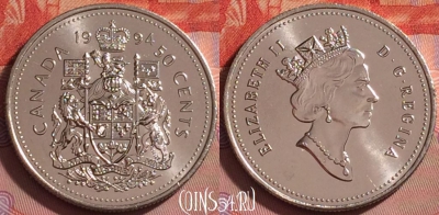 Канада 50 центов 1994 года, KM# 185, UNC, 294j-131