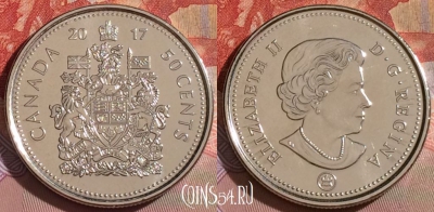 Канада 50 центов 2017 года, KM# 494, UNC, 266b-074