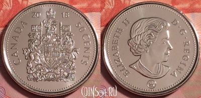 Канада 50 центов 2018 года, KM# 494, UNC, 175k-106