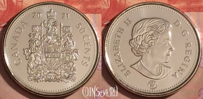 Канада 50 центов 2021 года, KM# 494, UNC, 095l-032