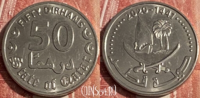 Катар 50 дирхамов 2020 года, 251r-050 ♛