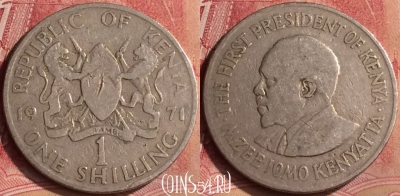 Кения 1 шиллинг 1971 года, KM# 14, 117m-144