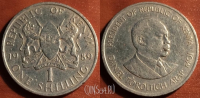 Кения 1 шиллинг 1989 года, KM# 20, 56-121