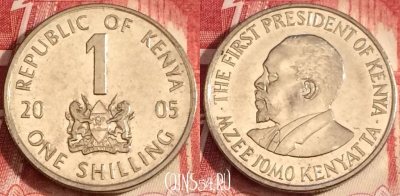 Кения 1 шиллинг 2005 года, КМ# 34, 079c-013