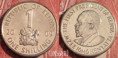 Кения 1 шиллинг 2005 года, KM# 34, b063-064