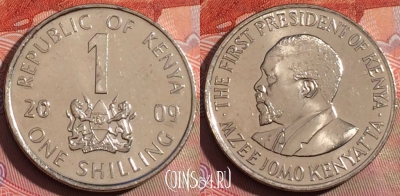Кения 1 шиллинг 2009 года, KM# 34, 250a-093