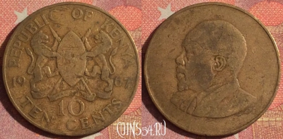 Кения 10 центов 1967 года, KM# 2, 373-054