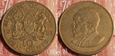 Кения 10 центов 1968 года, KM# 2, 254r-026