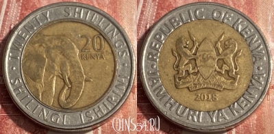 Кения 20 шиллингов 2018 года, 262r-064 ♛