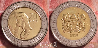 Кения 20 шиллингов 2018 года, UNC, 265j-092