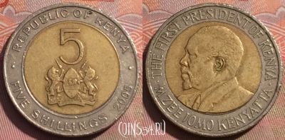 Кения 5 шиллингов 2005 года, KM# 37.1, 247a-139