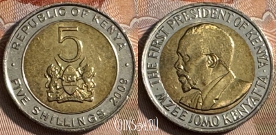 Кения 5 шиллингов 2009 года, KM# 37.1, 147s-090 ♛