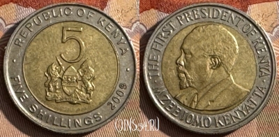 Кения 5 шиллингов 2009 года, KM# 37.1, s436s-139