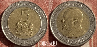 Кения 5 шиллингов 2009 года, KM# 37.1, 484р-137 ♛