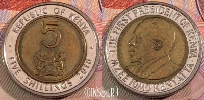 Кения 5 шиллингов 2010 года, KM# 37.2, 136b-072