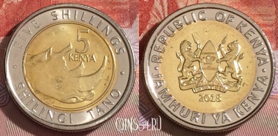 Кения 5 шиллингов 2018 года, UNC, 268b-072