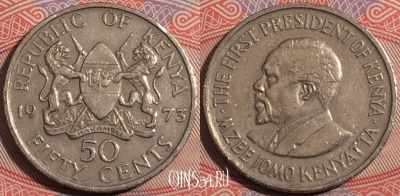 Кения 50 центов 1973 года, KM# 13, a146-002