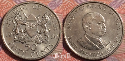 Кения 50 центов 1980 года, KM# 19, a108-050