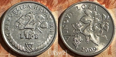 Хорватия 2 липы 2009 года, KM# 4, UNC, s503s-126