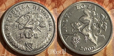 Хорватия 2 липы 2009 года, KM# 4, UNC, 514s-048