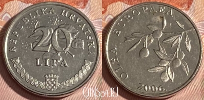 Хорватия 20 лип 2006 года, редкая, KM# 17, 310r-128