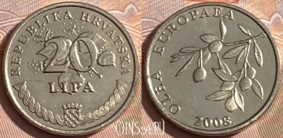 Хорватия 20 лип 2008 года, редкая, KM# 17, 175r-054 ♛