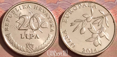 Хорватия 20 лип 2014 года, редкая, KM# 17, 107l-140