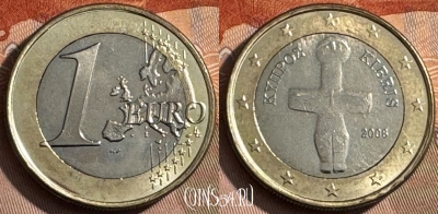 Кипр 1 евро 2008 года, KM# 84, 468s-622