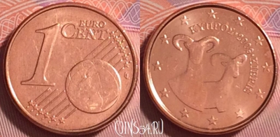 Кипр 1 евроцент 2009 года, KM# 78, UNC, 281j-065