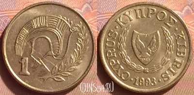 Кипр 1 цент 1993 года, KM# 53.3, 085o-105