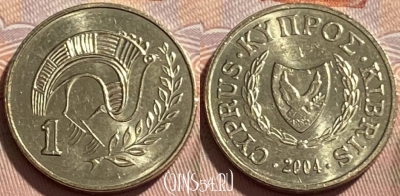 Кипр 1 цент 2004 года, KM# 53.3, 495р-114