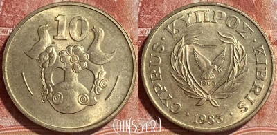 Кипр 10 центов 1983 года, KM# 56.1, 243r-068