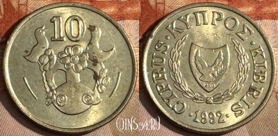 Кипр 10 центов 1992 года, KM# 56.3, 226t-130
