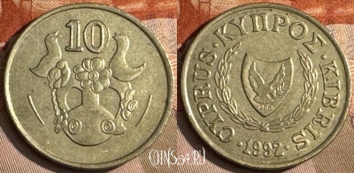 Кипр 10 центов 1992 года, KM# 56.3, 228t-007