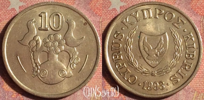 Кипр 10 центов 1993 года, KM# 56.3, 170i-059