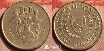 Кипр 10 центов 1998 года, KM# 56.3, 419-111