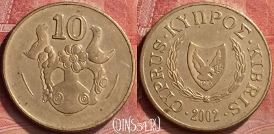 Кипр 10 центов 2002 года, KM# 56.3, 053l-132