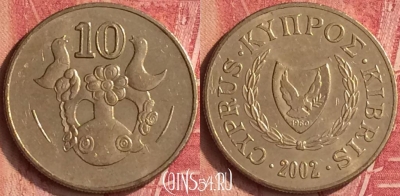 Кипр 10 центов 2002 года, KM# 56.3, 340n-093