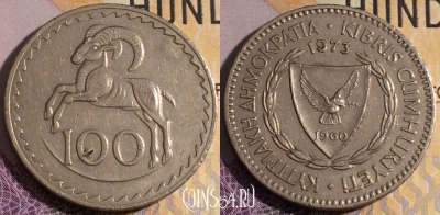 Кипр 100 милс 1973 года, KM# 42, 188a-029