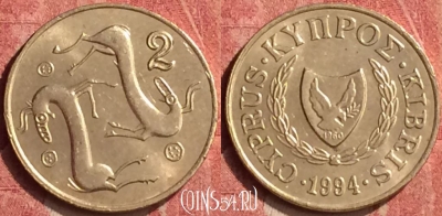 Кипр 2 цента 1994 года, KM# 54.3, 409-006