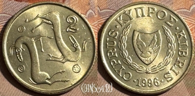 Кипр 2 цента 1996 года, KM# 54.3, s482s-003