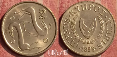 Кипр 2 цента 1998 года, KM# 54.3, 426-105