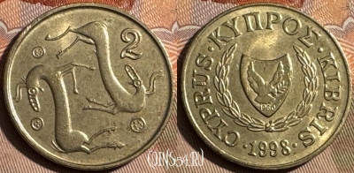 Кипр 2 цента 1998 года, KM# 54.3, s481s-118