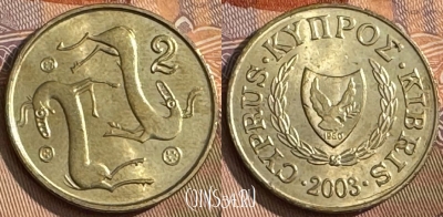 Кипр 2 цента 2003 года, KM# 54.3, s057s-080