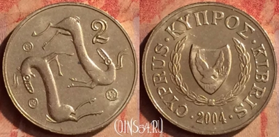 Кипр 2 цента 2004 года, KM# 54.3, 415-095