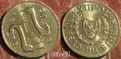 Кипр 2 цента 2004 года, KM# 54.3, 471s-106